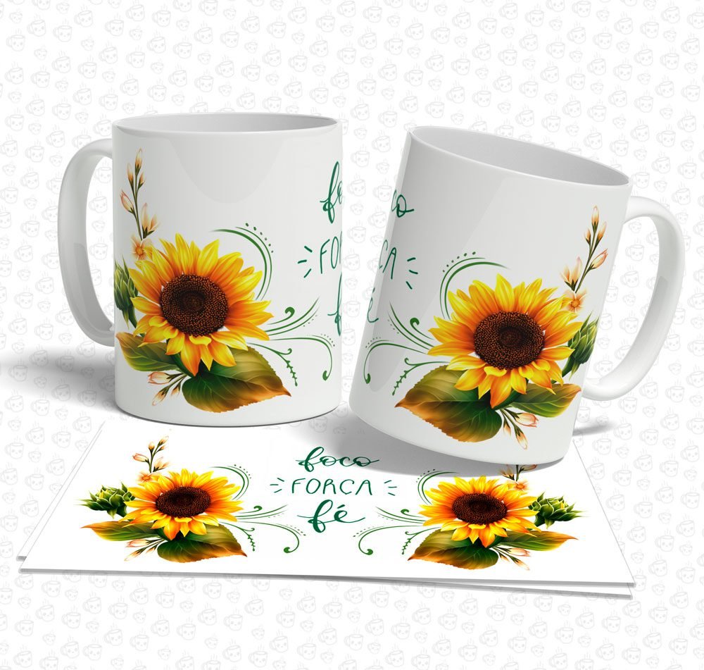 Caneca Foco, Força e Fé