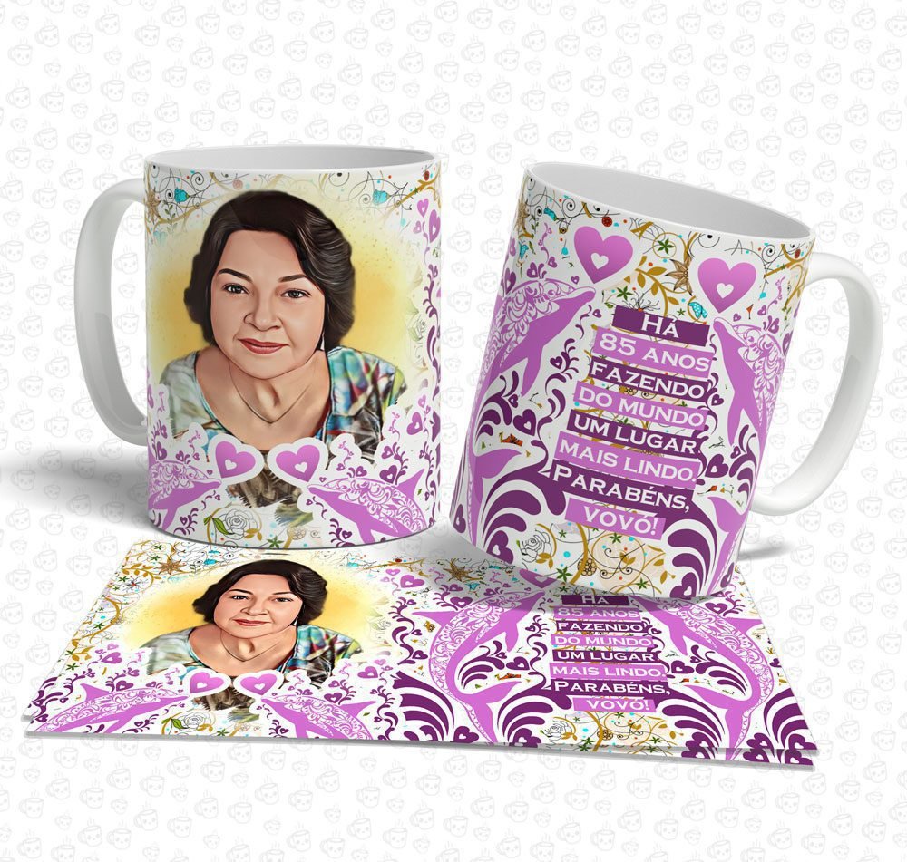 Caneca Caricatura Boto Cor de Rosa