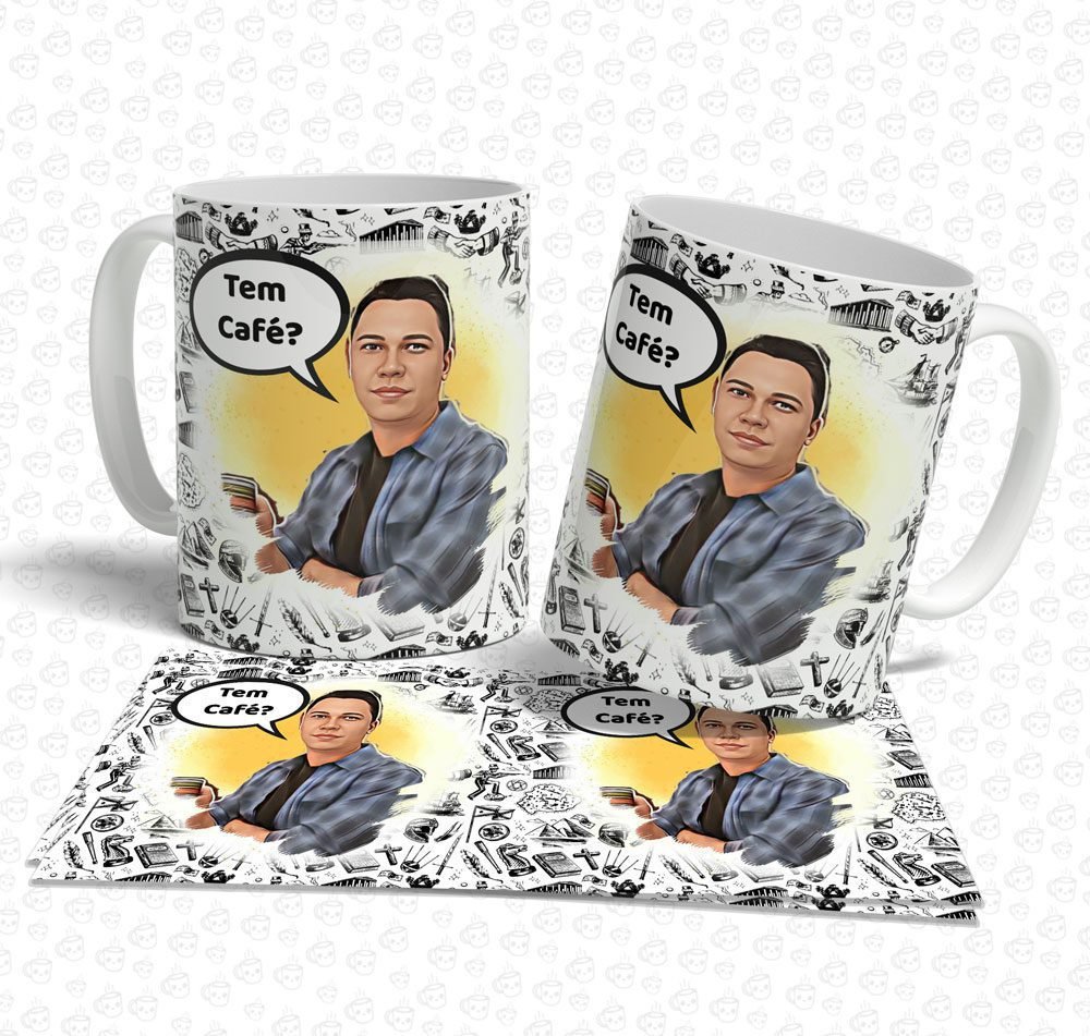 Caneca Caricatura Tem Café?