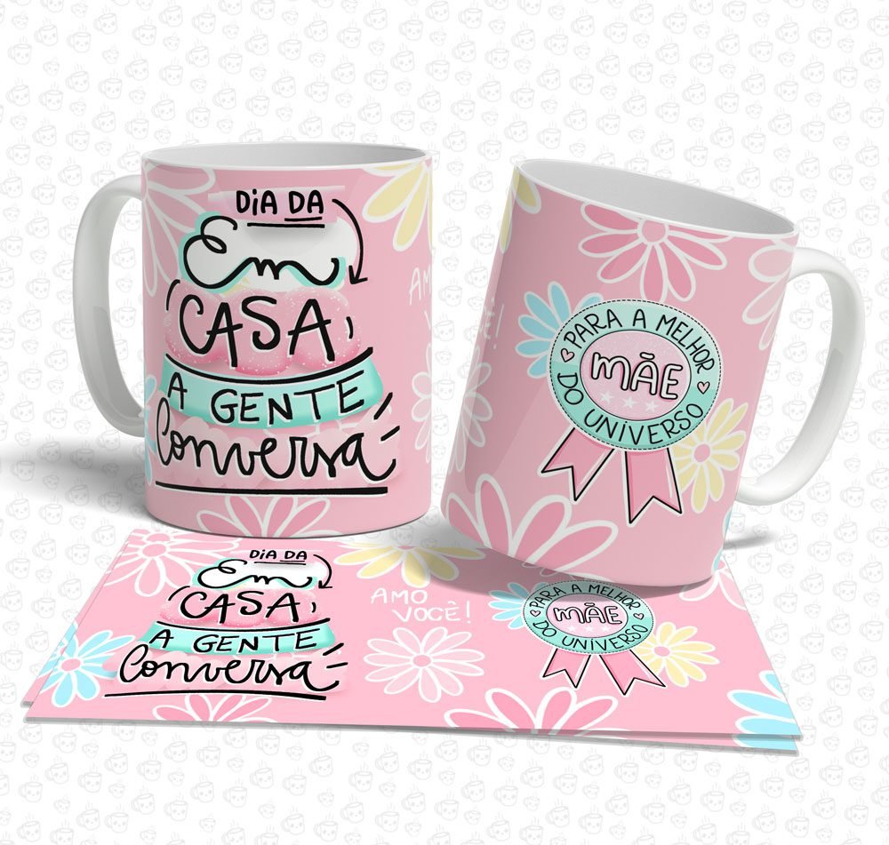 Caneca Dia da em Casa a Gente Conversa