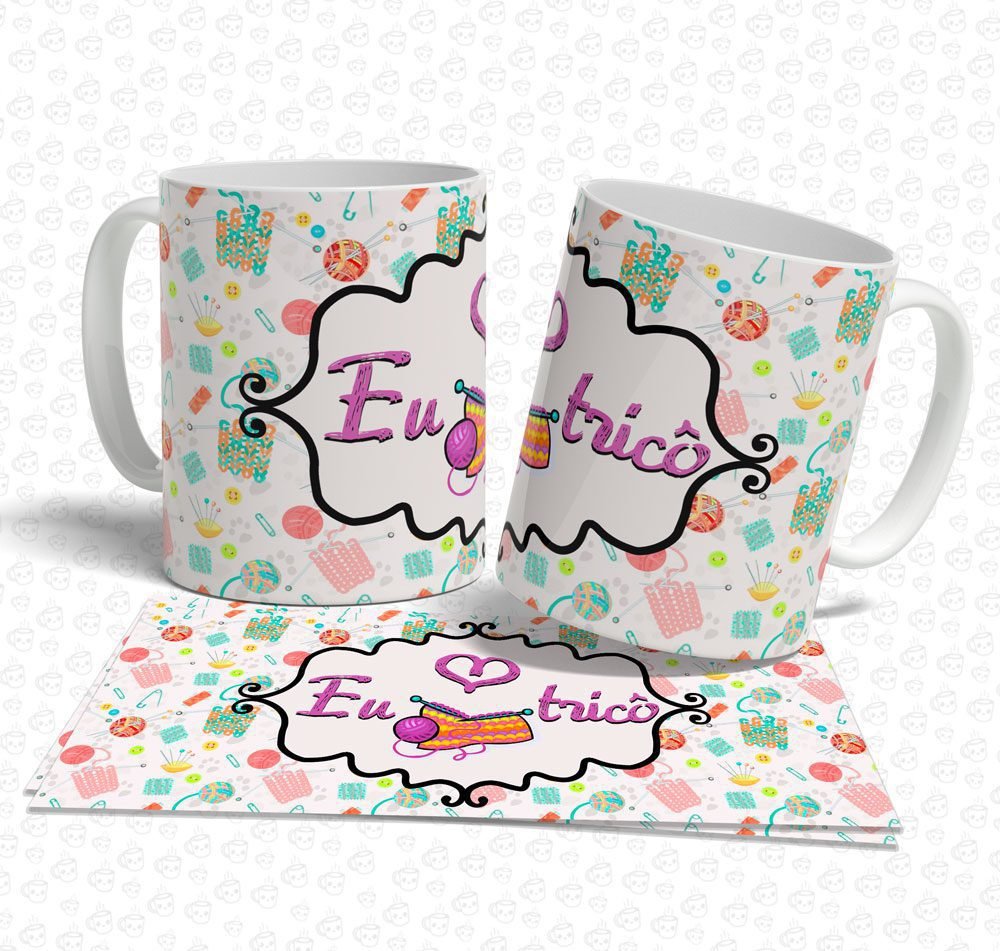 Caneca Eu Amo Tricô