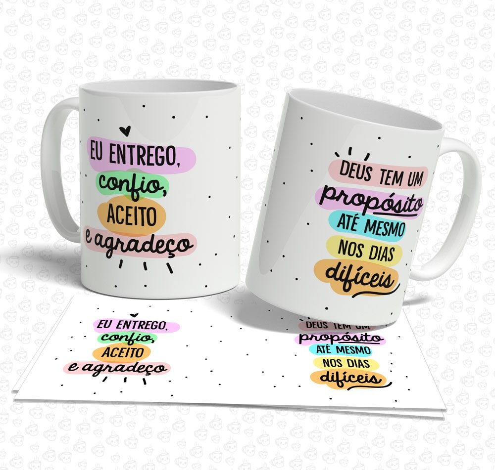 Caneca Eu Entrego, Confio, Aceito e Agradeço
