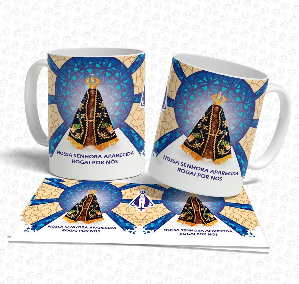 Caneca Nossa Senhora Aparecida Rogai por Nós