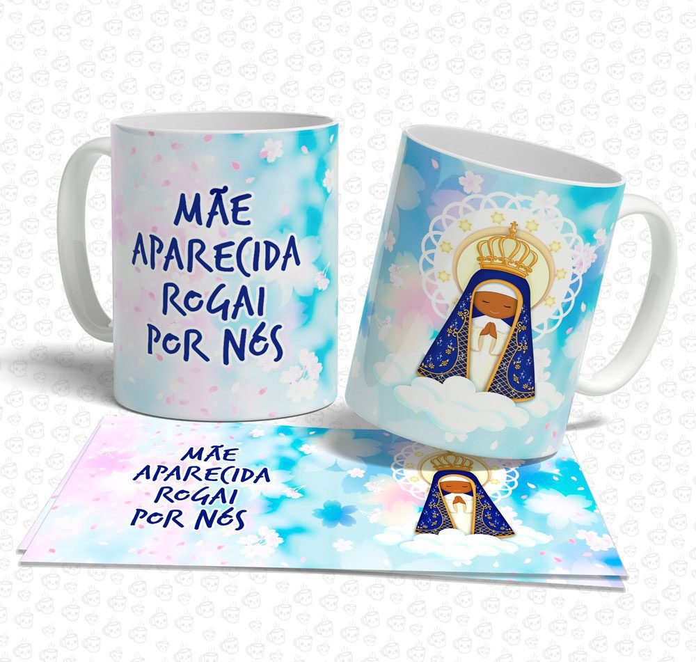 Caneca Mãe Aparecida Rogai por Nós