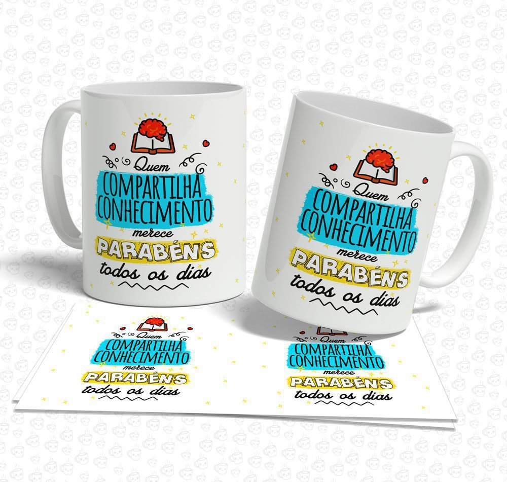 Caneca Quem Compartilha Conhecimento...