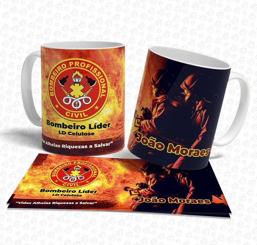 Caneca Bombeiro Profissional com Nome