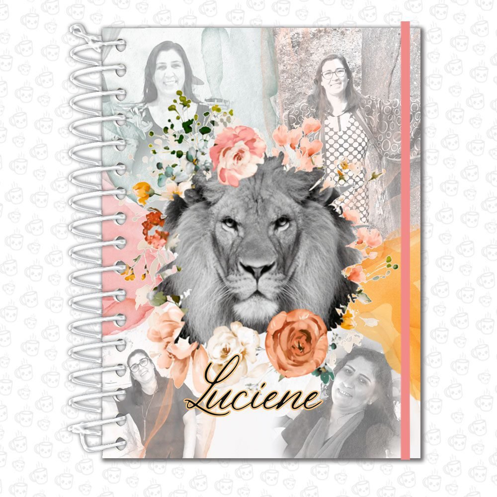 Caderno Espiral Leão Fotomontagem