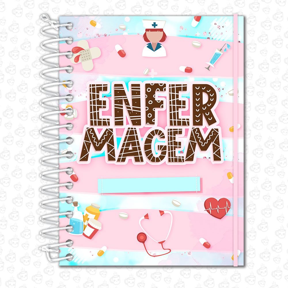 Caderno Espiral Profissões Enfermagem