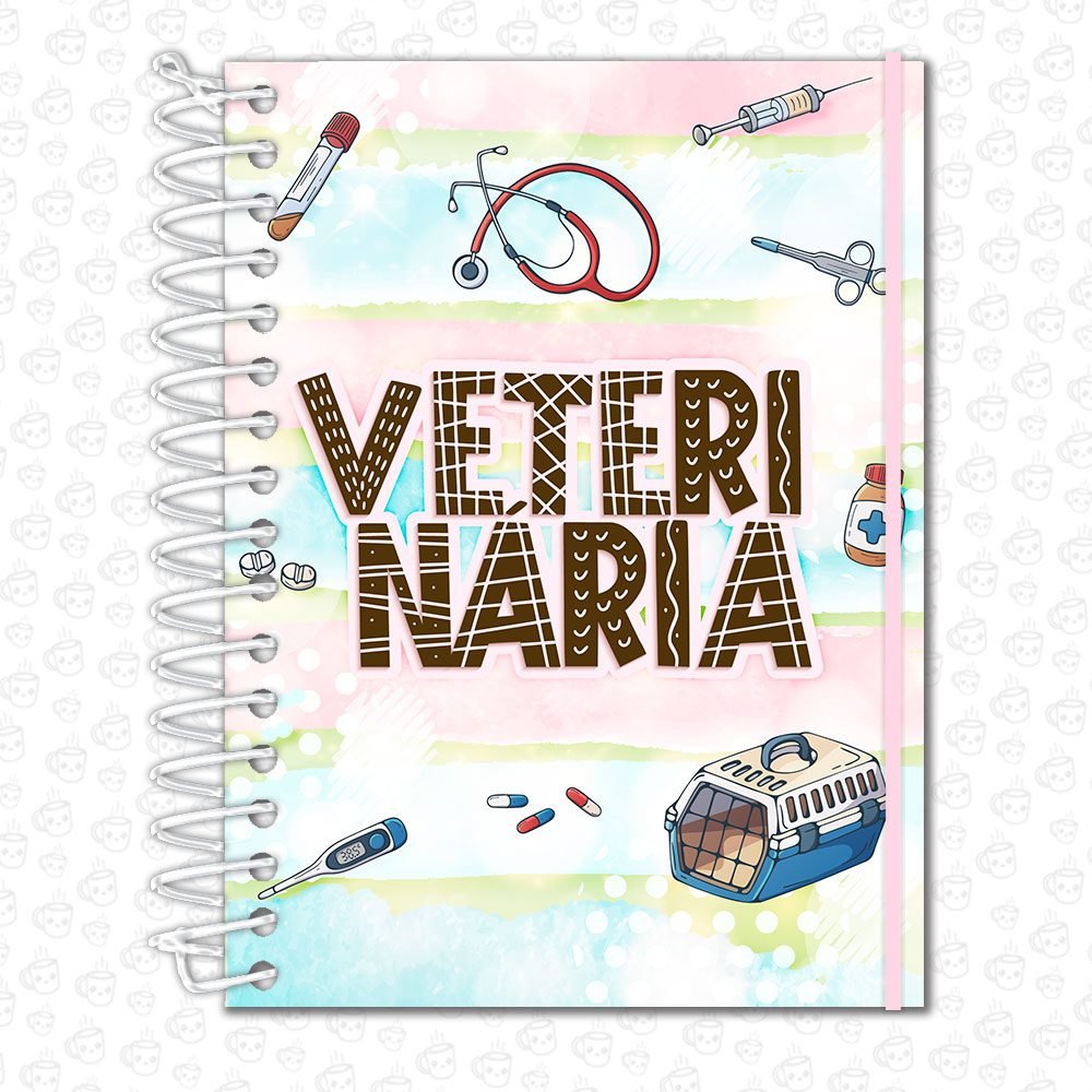 Caderno Espiral Profissões Veterinária