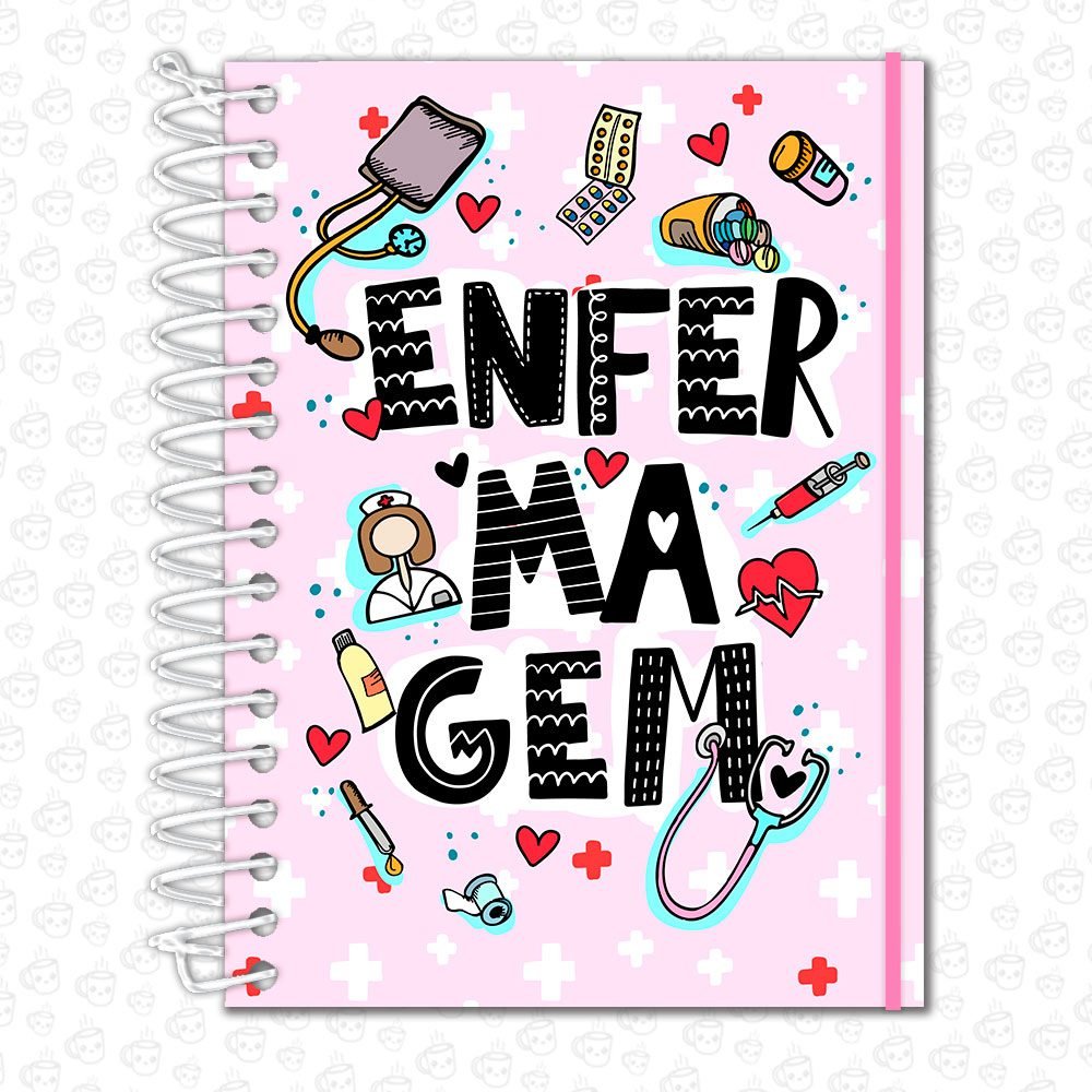 Caderno Espiral Profissões Enfermagem