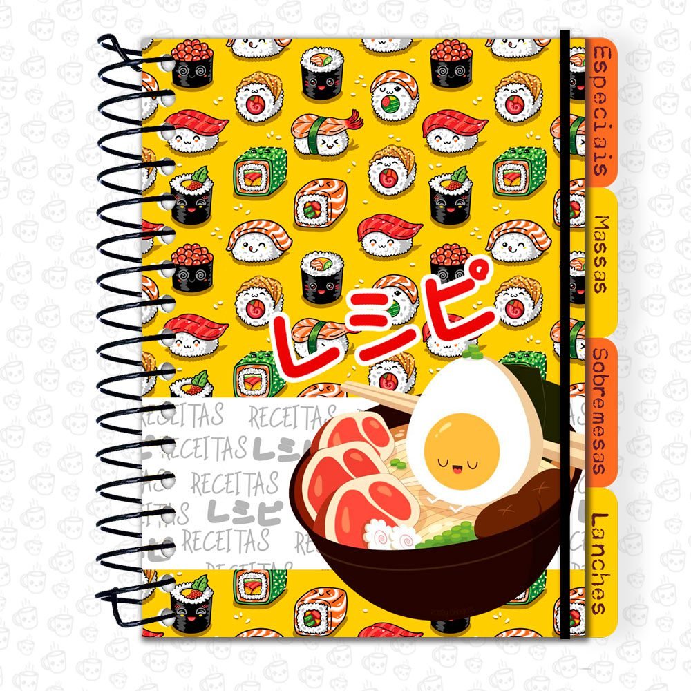 Caderno Espiral Receitas Japonês