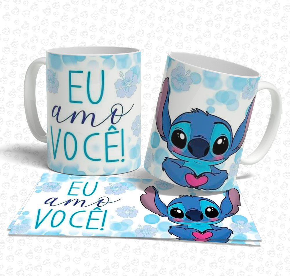 Caneca Lilo & Stitch Eu Amo Você!
