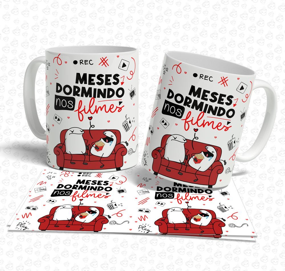 Caneca Flork Meses Dormindo nos filmes