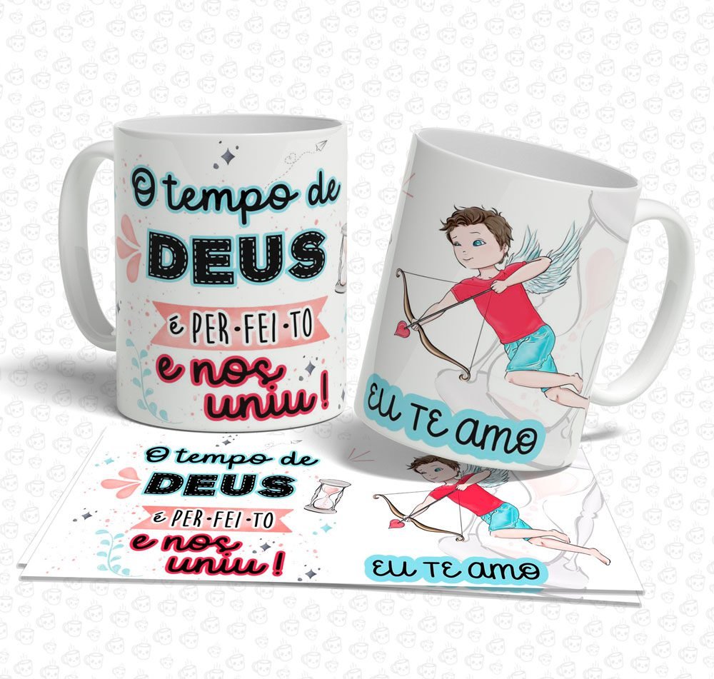Caneca O Tempo de Deus é Perfeito e nos Uniu!