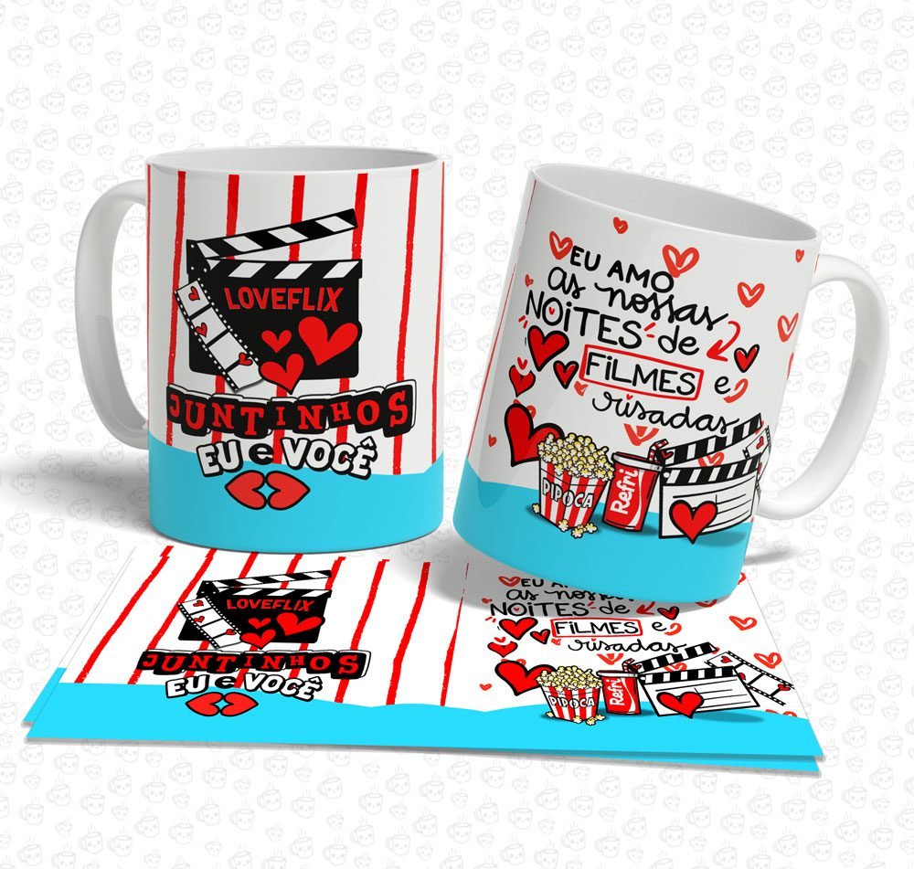 Caneca Loveflix Juntinhos Eu e Você