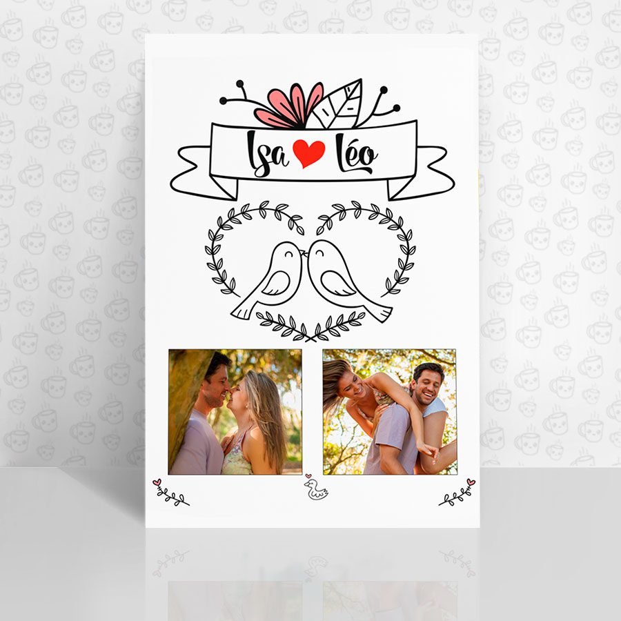 Placa Decorativa Amor Pássaros