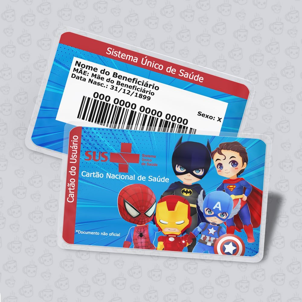 Cartão SUS Super Heróis