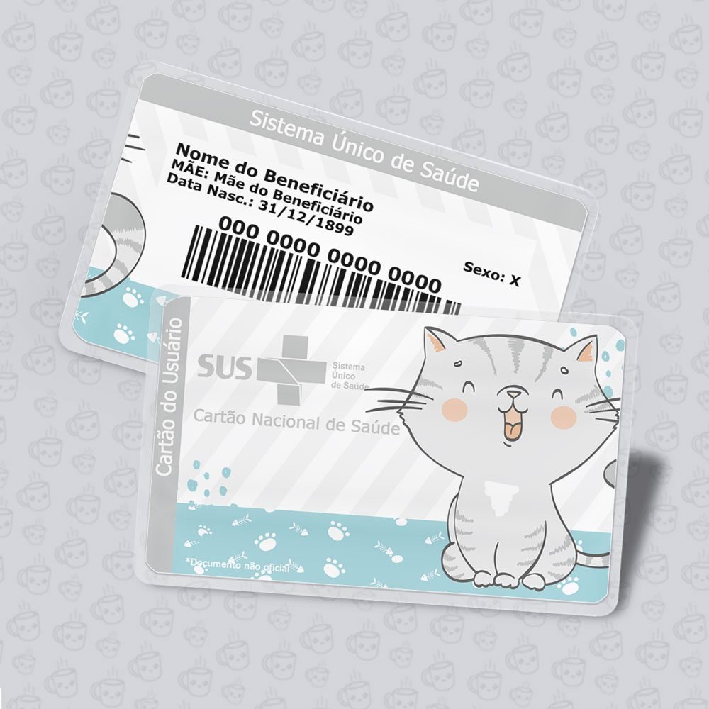 Cartão SUS Gato Menino