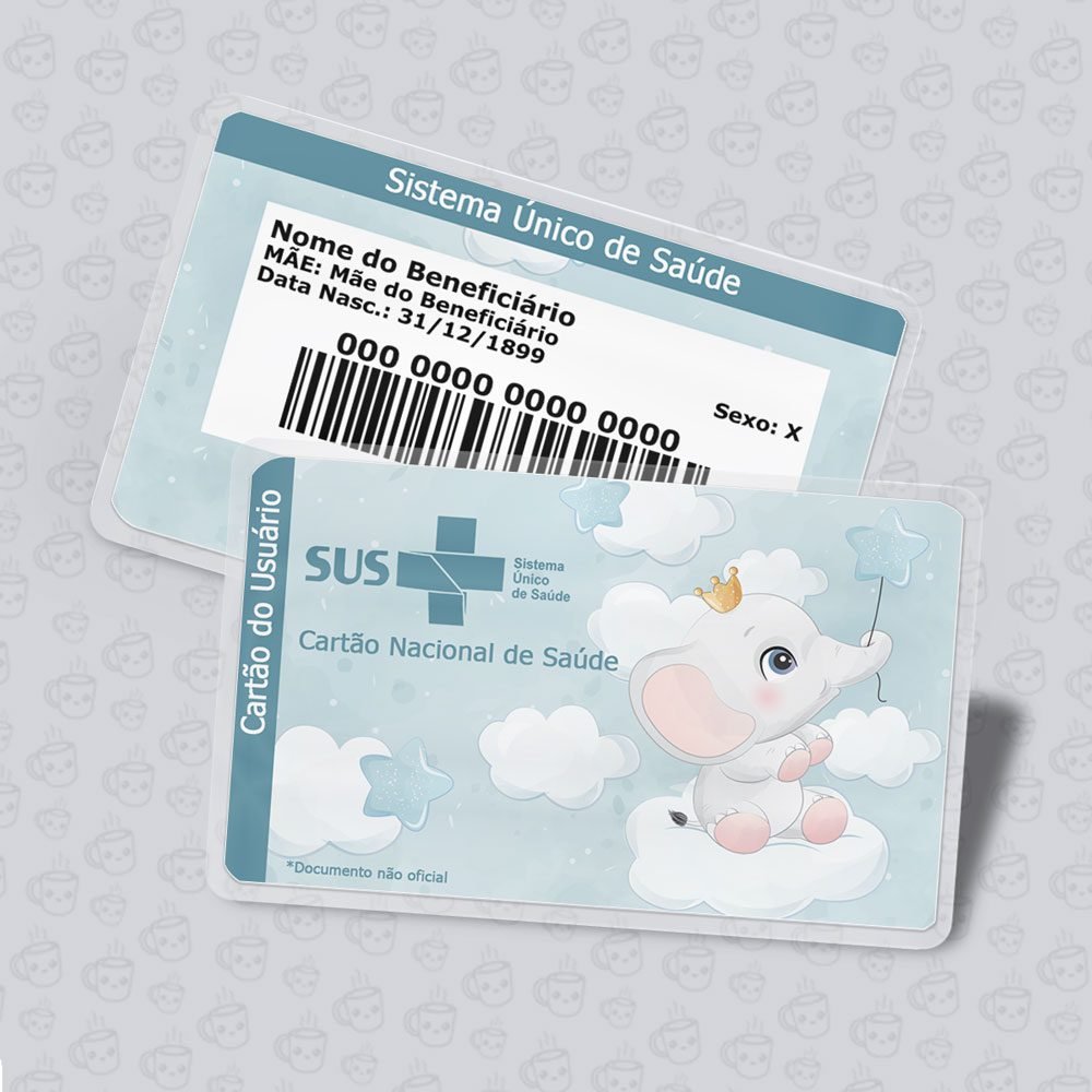 Cartão SUS Elefante Menino