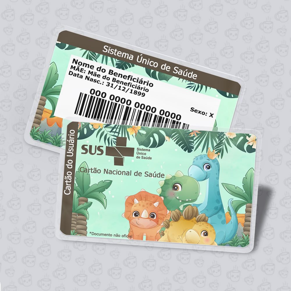 Cartão SUS Dinossauros