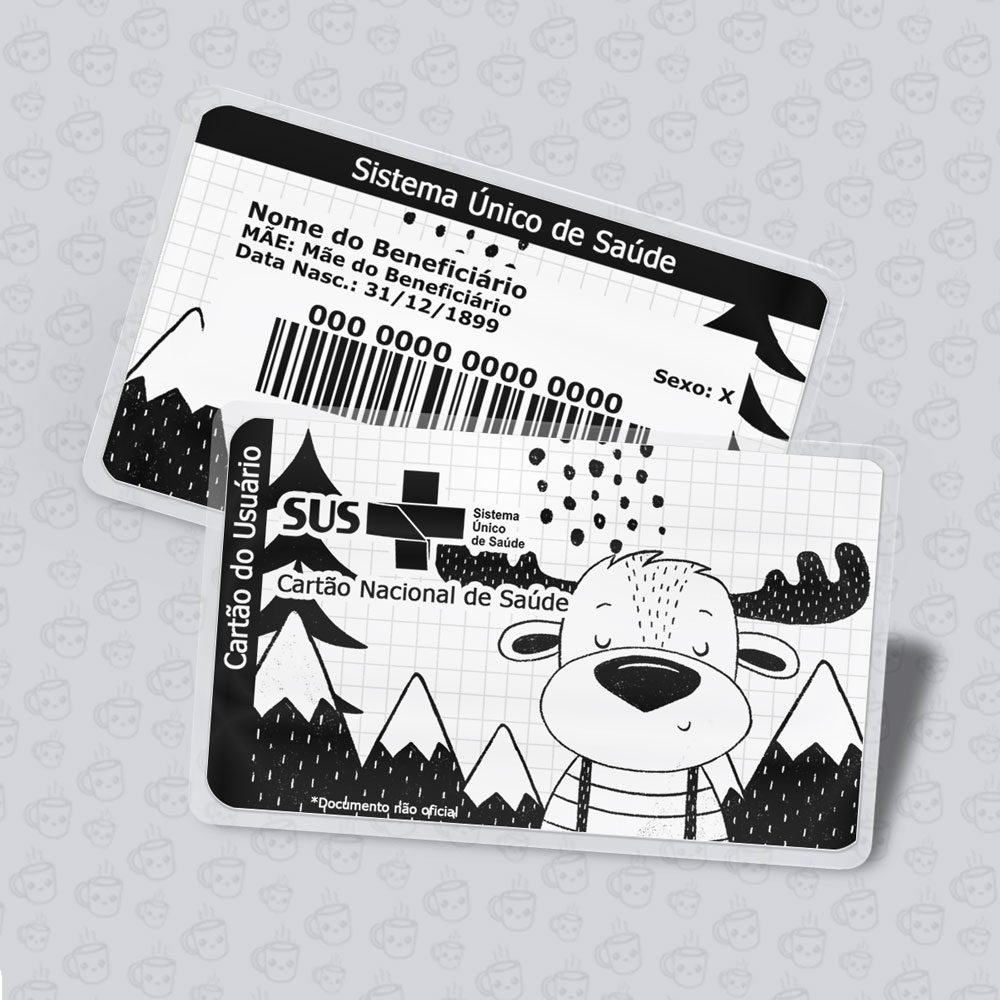 Cartão SUS Minimalista Alce