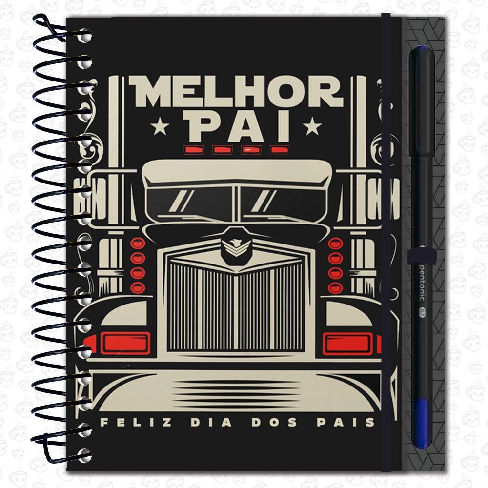 Caderno Espiral Melhor Pai Caminhoneiro com Caneta