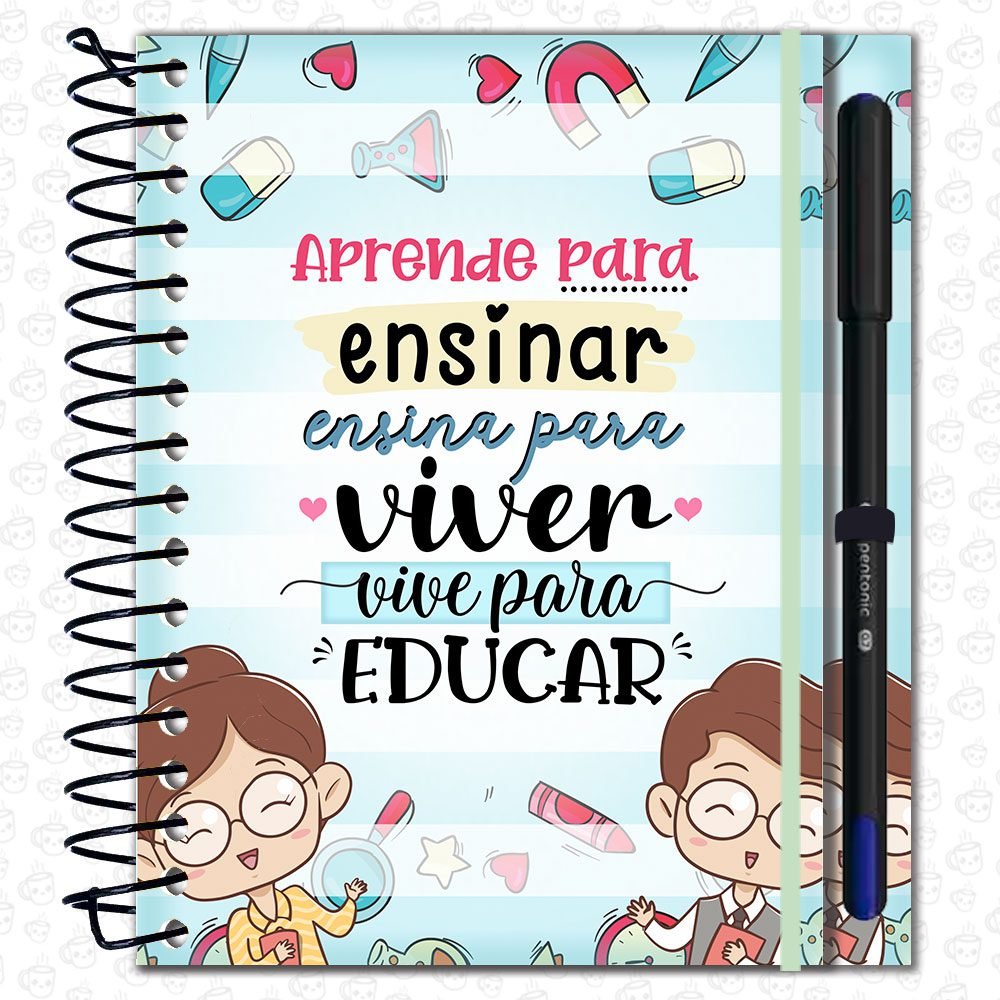 Caderno Espiral Aprende para Ensinar... com Caneta