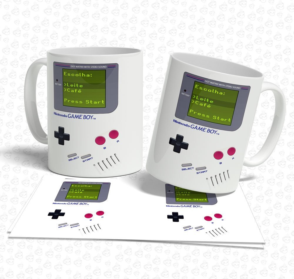 Caneca Gameboy Leite