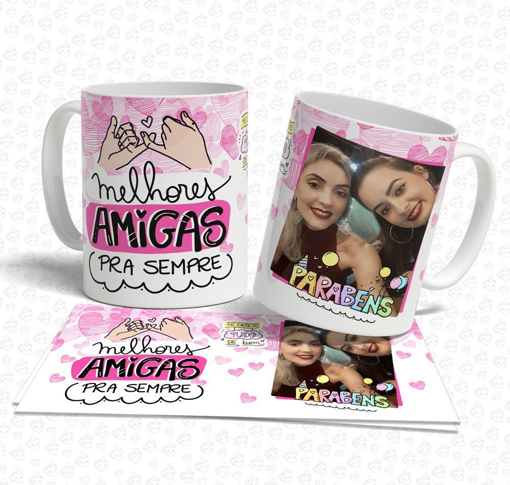 Caneca Feliz Aniversário Melhores Amigas
