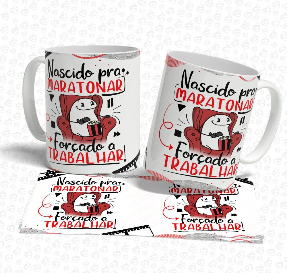 Caneca Flork Nascido pra Maratonar ... Forçado a Trabalhar