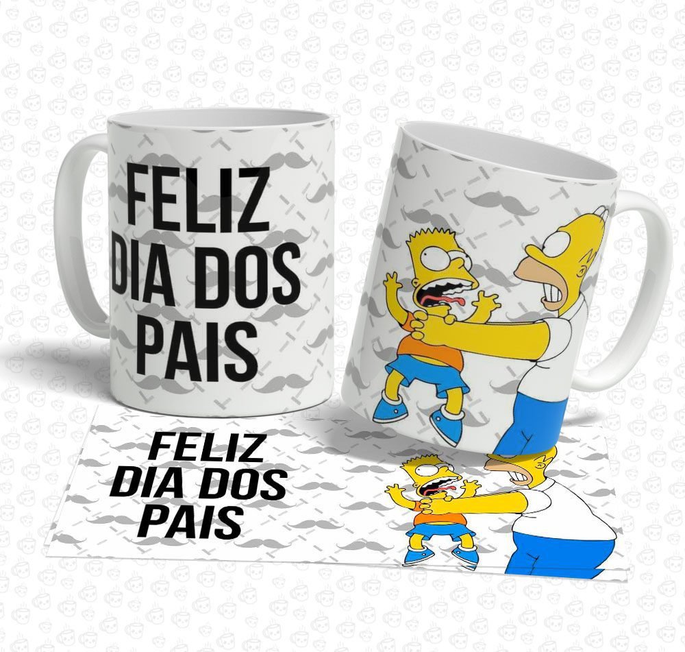Caneca Os Simpsons Feliz Dia dos Pais
