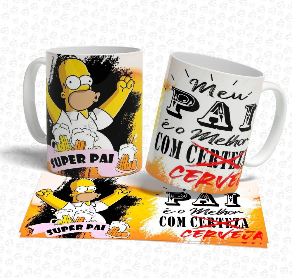 Caneca Os Simpsons Meu Pai é o Melhor com Cerveja