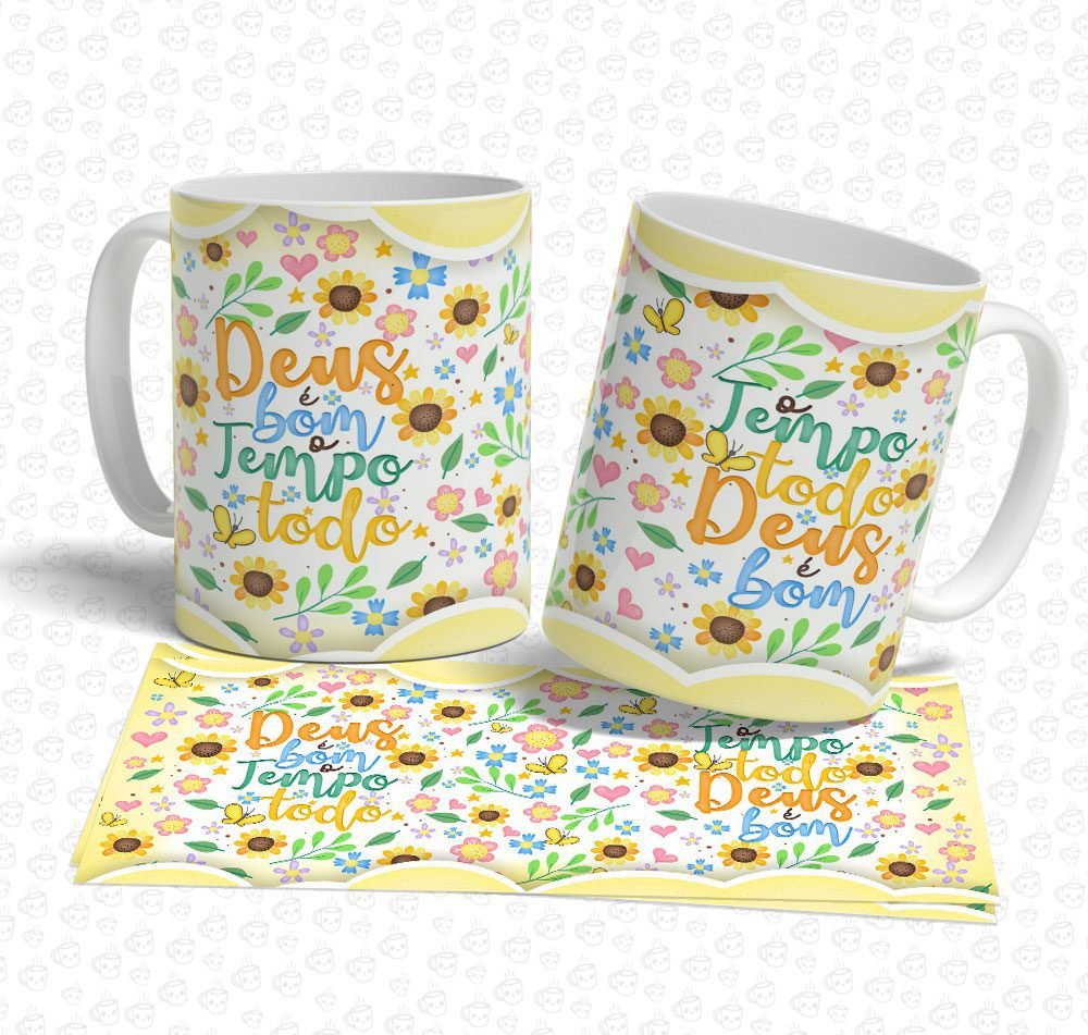 Caneca Deus é Bom o Tempo Todo