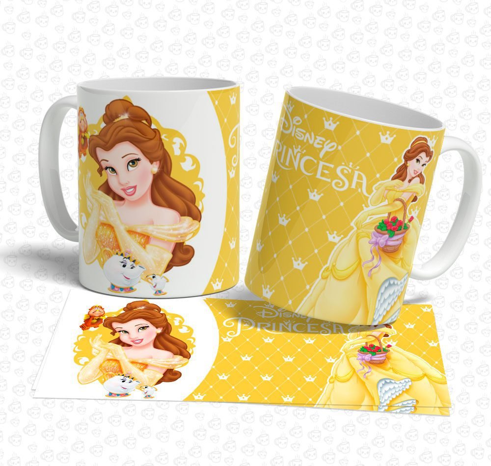 Caneca Princesas Disney Bela e a Fera