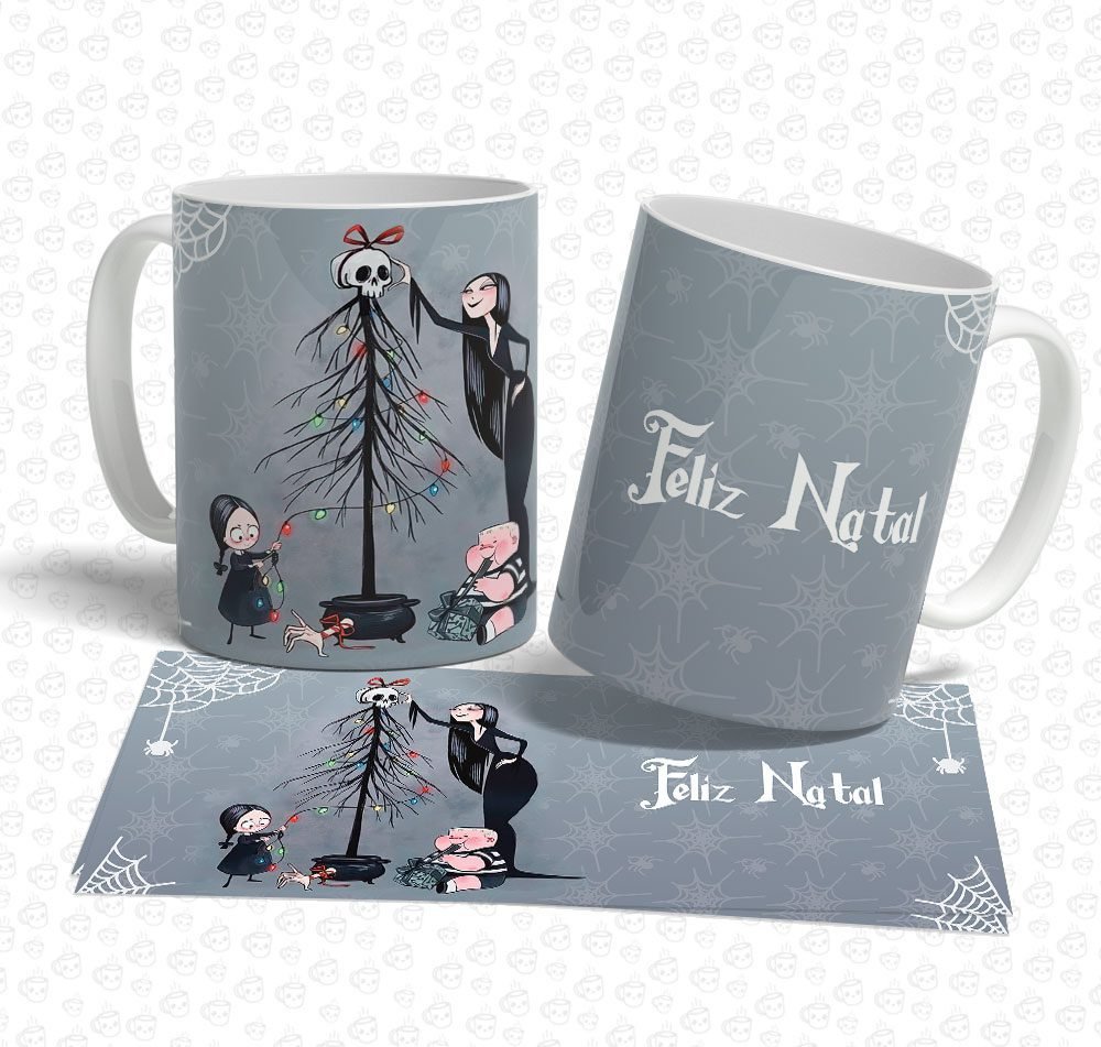 Caneca Feliz Natal Wandinha