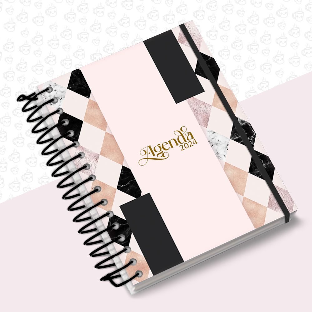 Agenda Geométrica Xadrez com Texturas