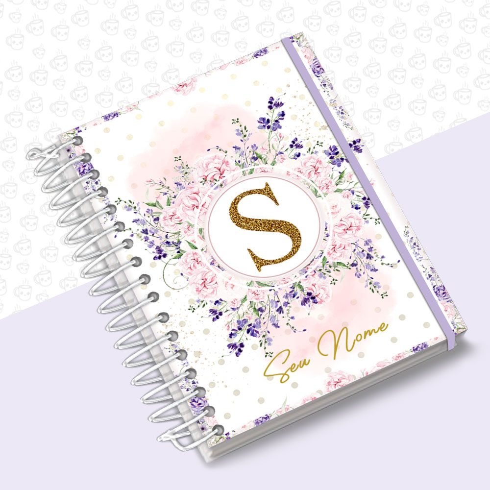 Agenda Floral Lilás Alfabeto