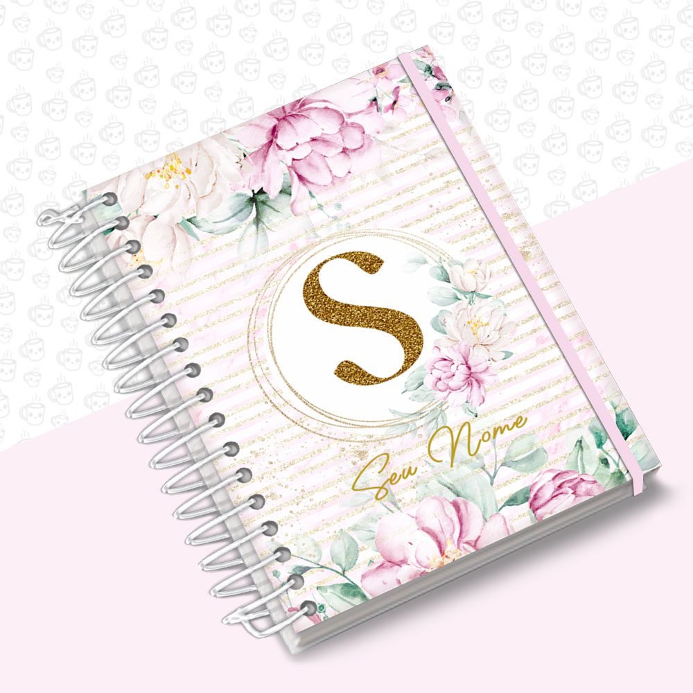 Agenda Floral Rosa Alfabeto