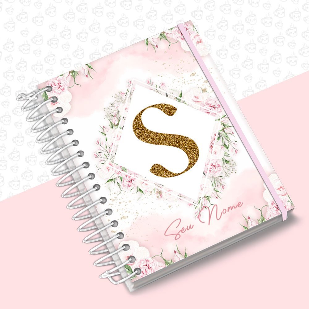 Agenda Floral Rosa Clean Alfabeto